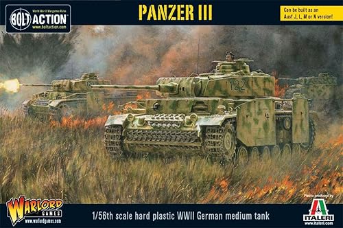 Warlord Games Tanque mediano Panzer III del ejército alemán – 1:56 / 1.102 in a escala de plástico modelo tanque para Bolt Action altamente