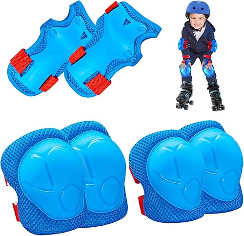 Rodilleras para niños, juego de coderas para niños, conjunto de equipo de protección para coderas y rodilleras para niñas y niños con protectores de