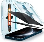 Spigen AluminaCore Protecteur d'écran en verre trempé [Glas.tR EZ Fit - Vie privée] conçu pour iPhone 17 Pro | iPhone 17 | iPhone 16 Pro [2 Boîte] 9H+ Durabilité améliorée par l'aluminium