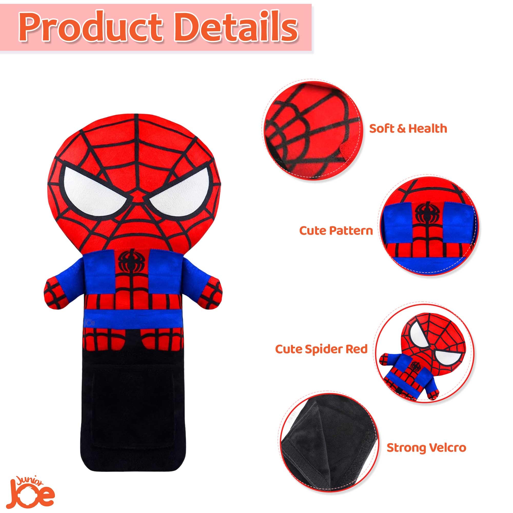 JUNIOR JOE Soft Velvet Car Seat Belt Pillow for Kids | Travel Neck Pillow with Cushion | Cute Cartoon Vehicle Shoulder Pads for Children| (Style-9) 1