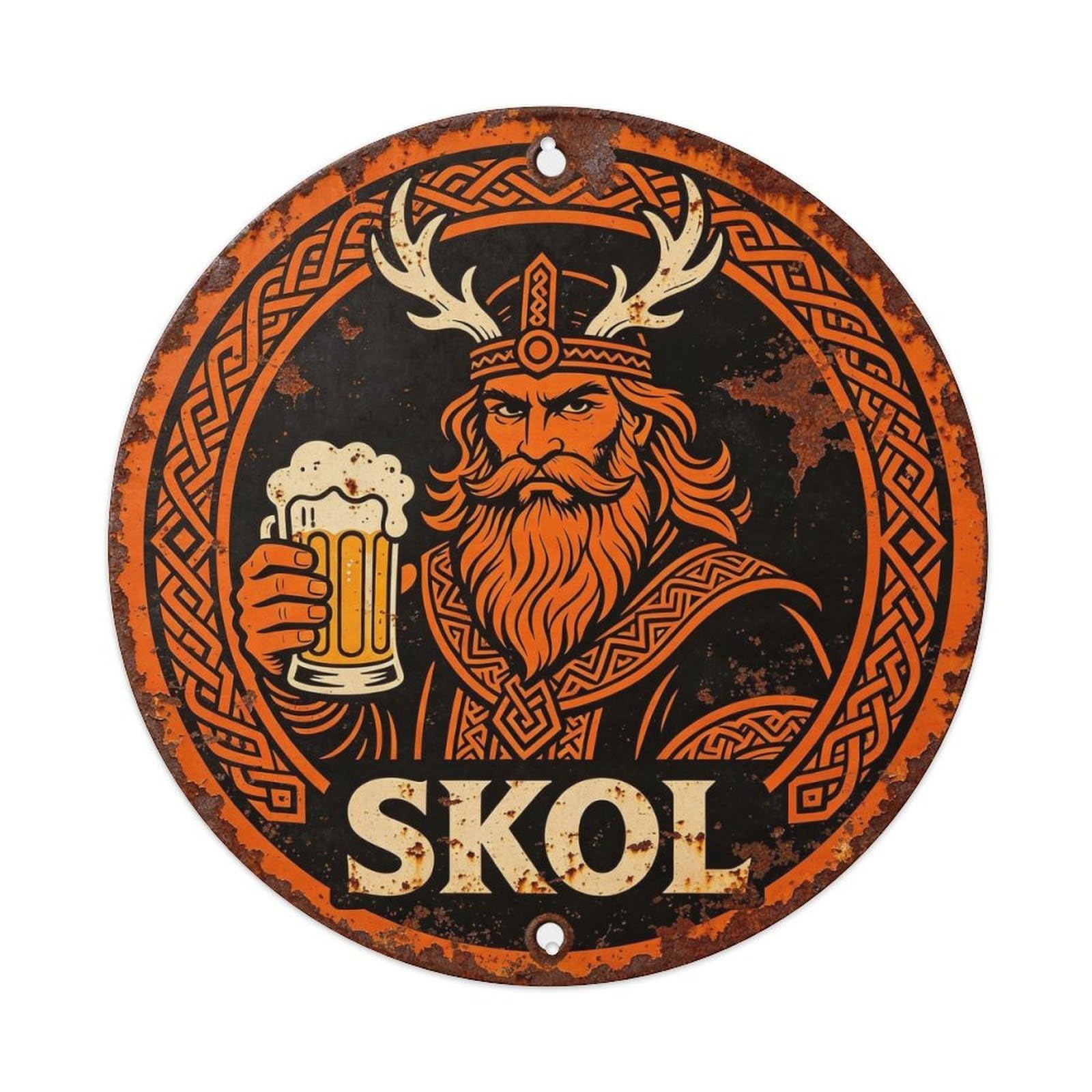 Viking Raven SKOL Brew Tin Sign Metal Tin Sign Plaque