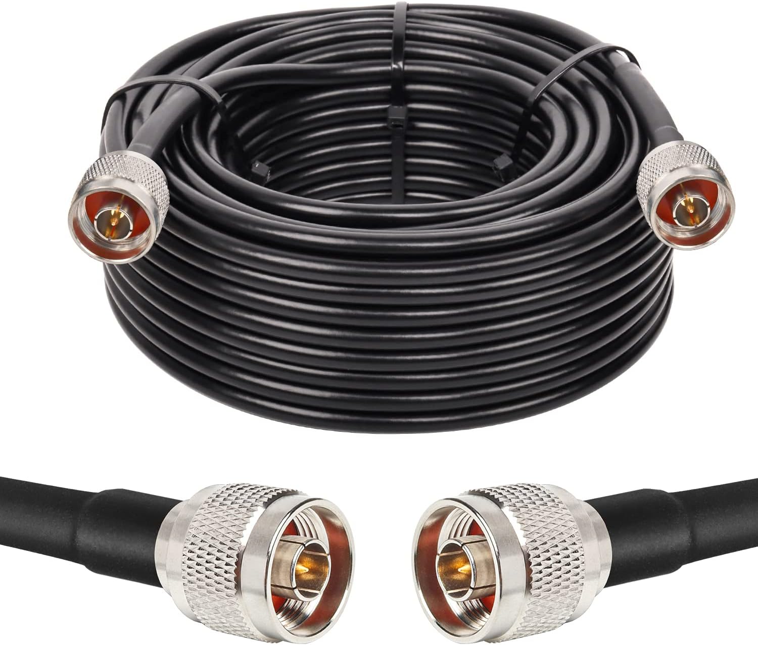 XRDS Type N Coax Extension Cable - 75FT, Low Loss, Pure Copper, 50 Ohm, N Male Connectors