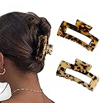 Wekin Hair Claw Clips for Thick Hair, 2 Pack Tortoise Hair Clips, Acrylic Celluloid French Butterfly Jaw Clips, Strong Hold for Women Girl (Medium 3\', Tortoise)