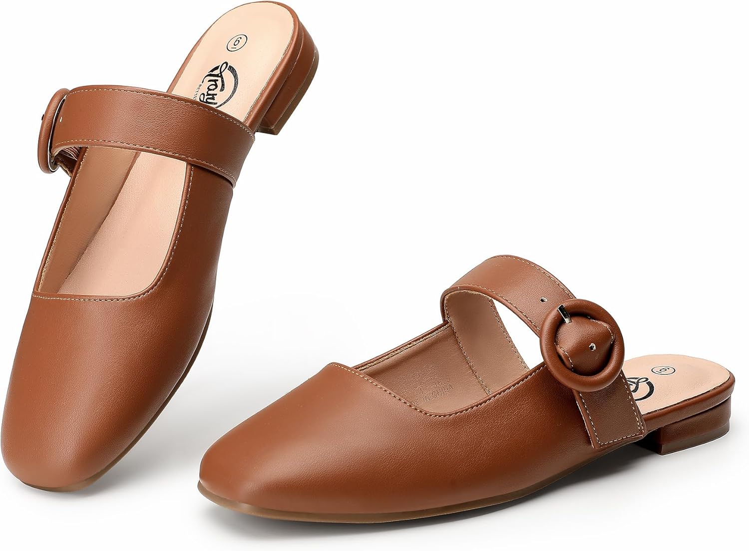 Trary Women Mules - Adjustable Buckle Comfort
