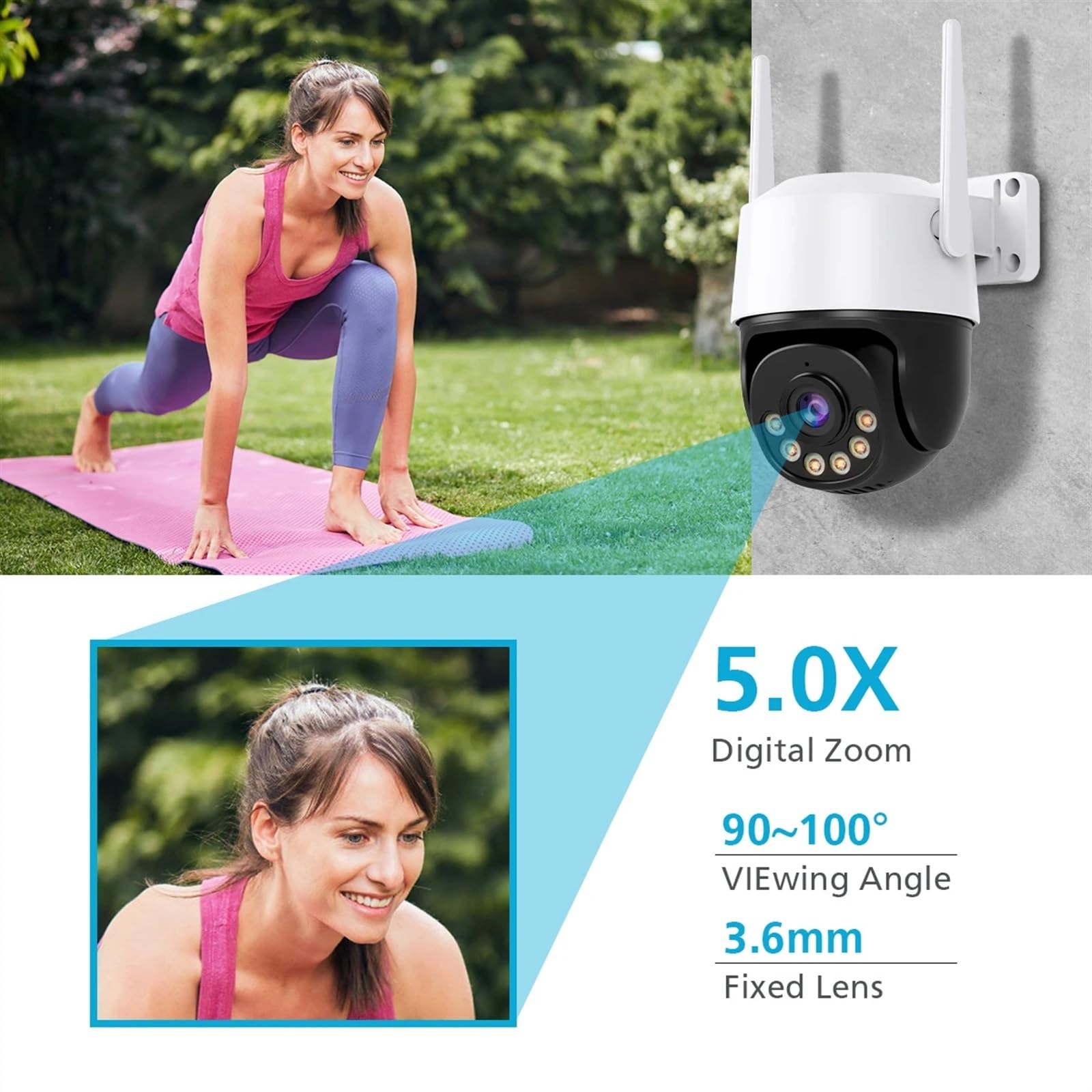 Bezprzewodowa kamera bezpieczeństwa słonecznego na 8MP 4K IP Camera 5MP Speed Dome Auto Tracking PTZ Camera Smart Home Outdoor Wireless WIFI Camera Surveillance Monitor dla Bezpieczeństwa Wewnętrznego