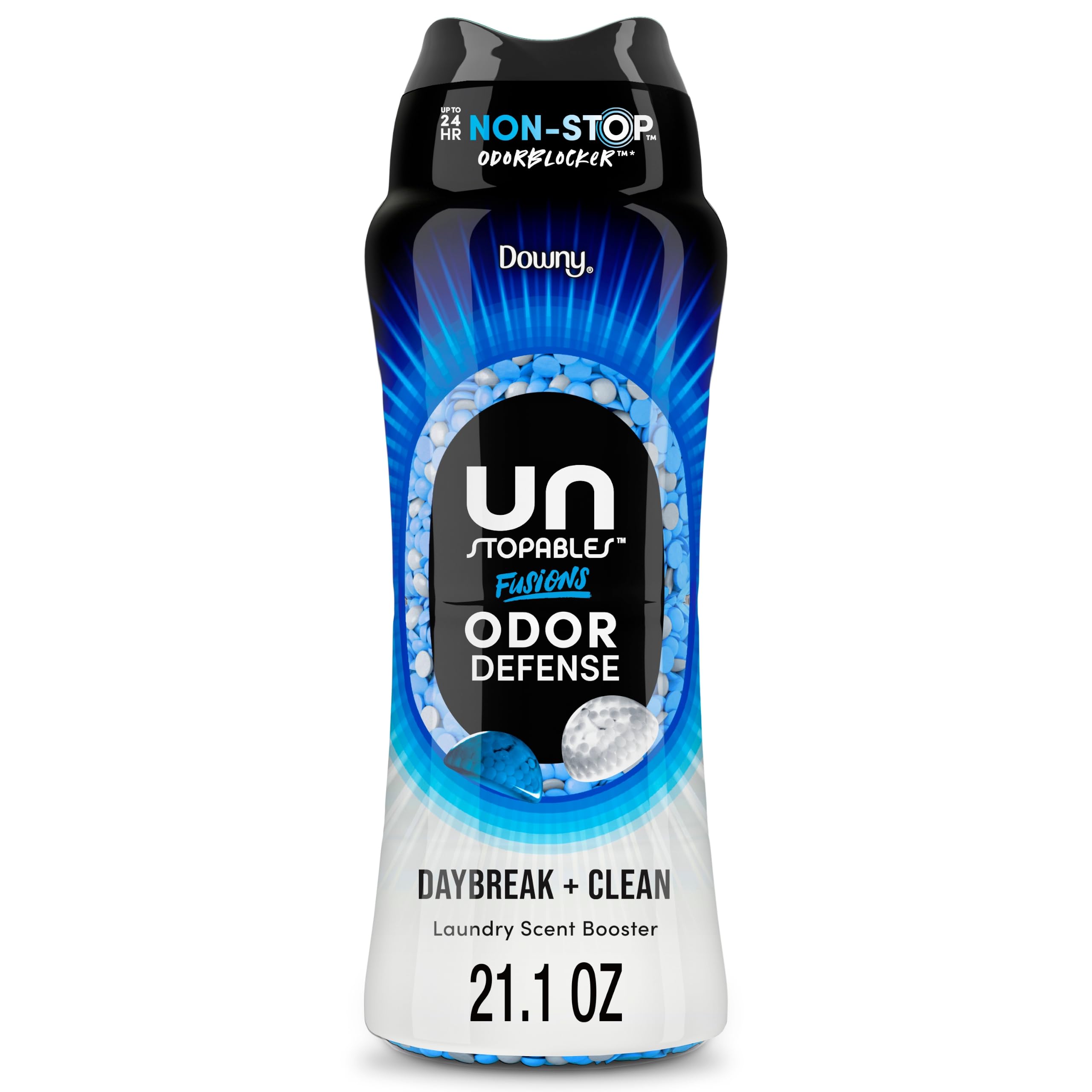 Downy Unstopables Fusions Odor Defense In-Wash Laundry Scent Booster Beads, Daybreak + Clean Scent, 21.1 oz