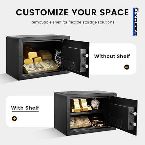Miniatura 3 de XDeer Caja de seguridad biométrica inteligente, 0.78 pies cúbicos, segura para el hogar, a prueba de fuego, impermeable, antirrobo con 4 formas de