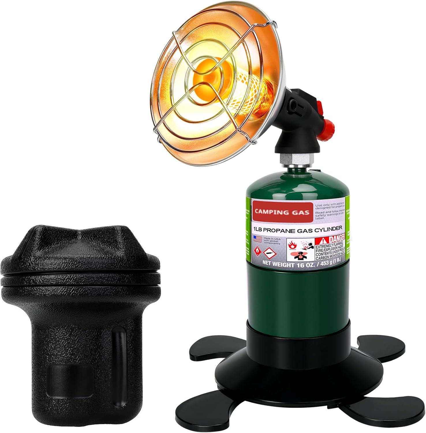 Moveable Propane Heater for Tenting, Out of doors Area Tent Heater, Self-Ignition Radiant Cordless Heater, Fuel Heater with Foldable Fuel Tank Holder for Mountain climbing Ice Fishing Looking