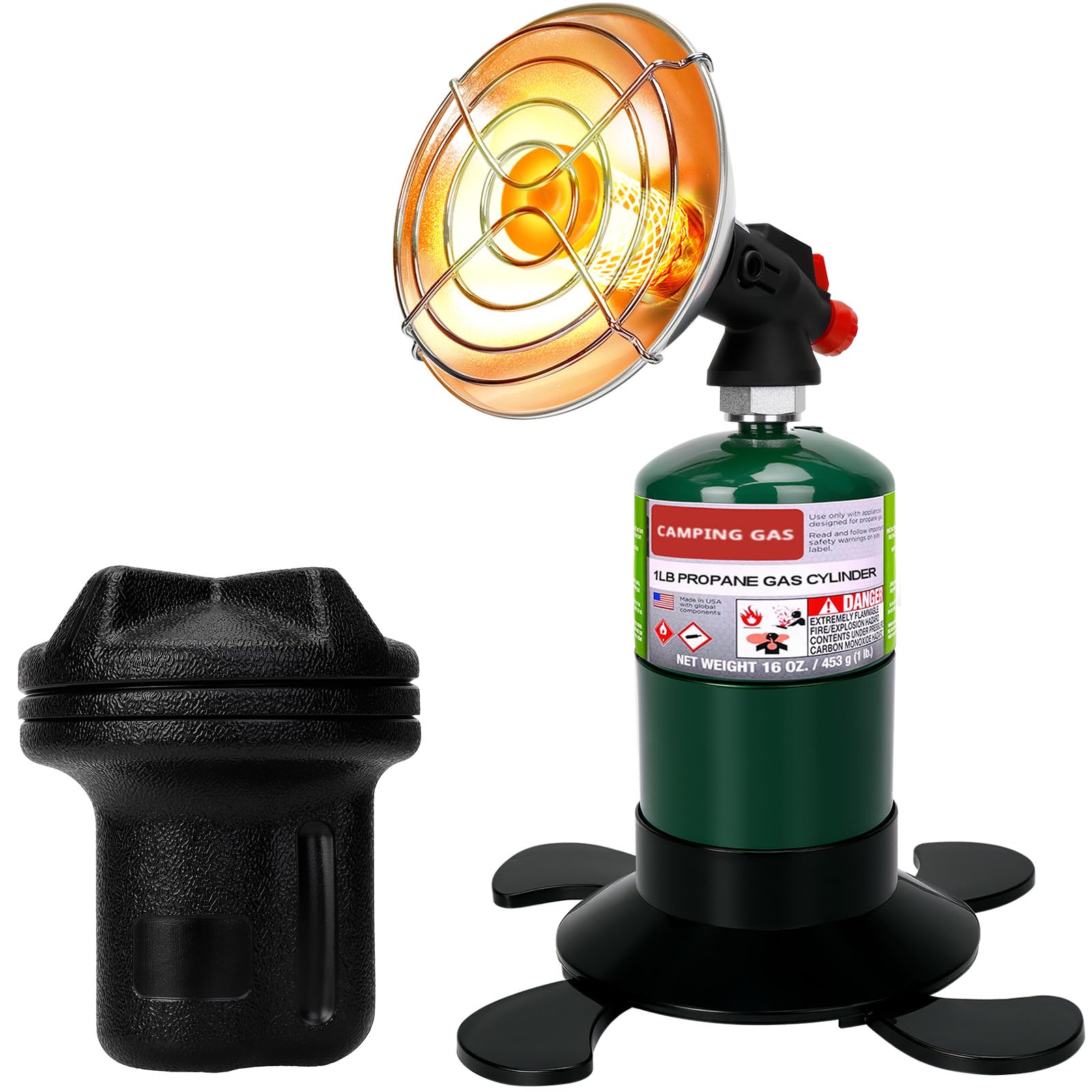 Calentador de propano para camping y patio con soporte para tanque de gas