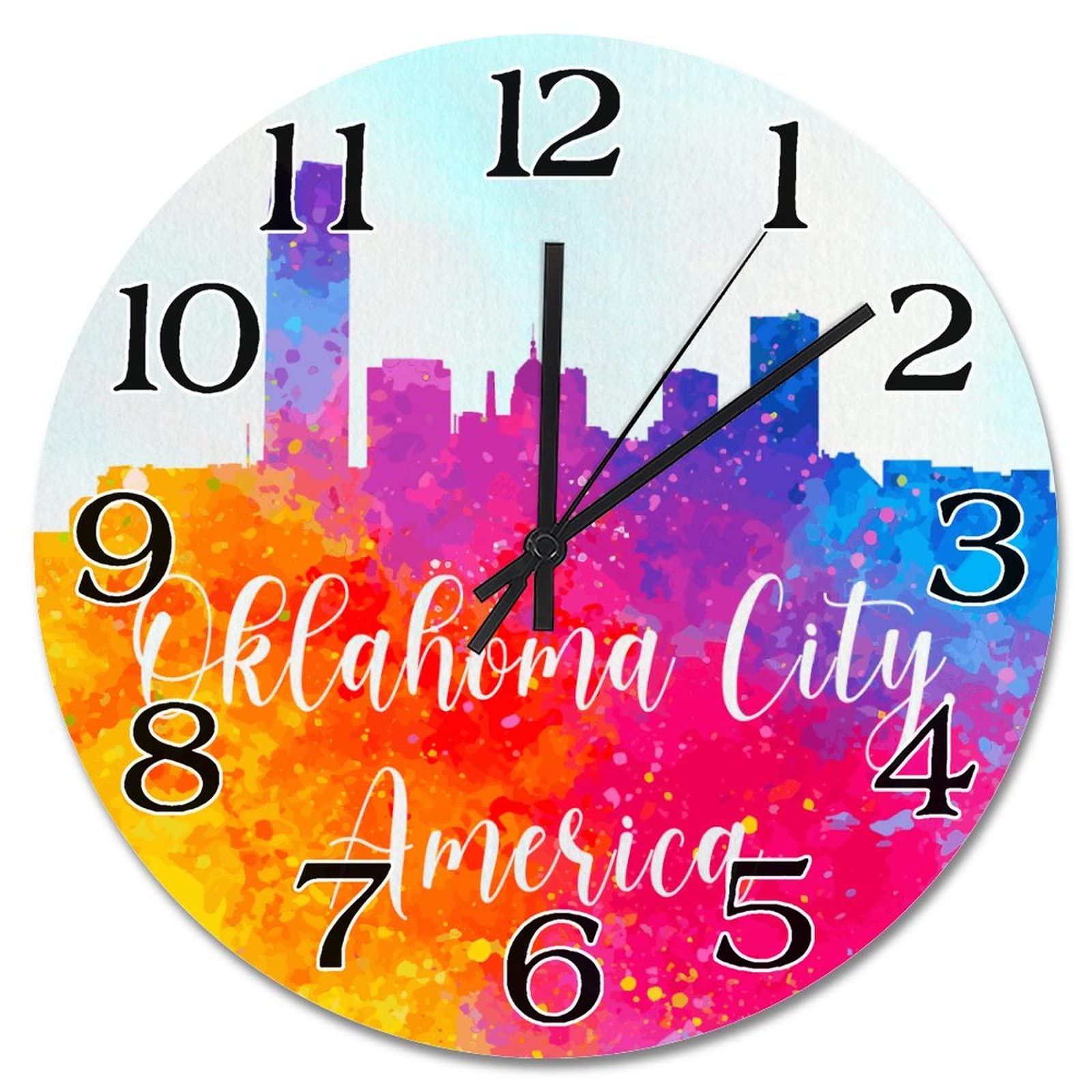 Horloge murale Oklahoma bois silhouette design haut de gamme