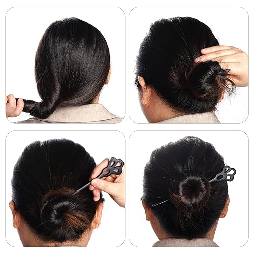Miniatura 6 de Miayon 10 palillos de madera para el pelo chignon japonés, para mujeres y niñas, accesorios para el cabello hechos a mano