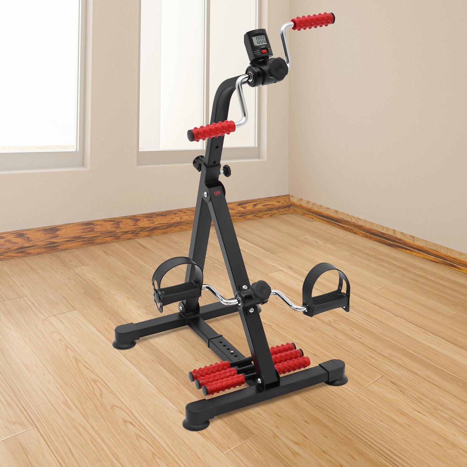 Rower domowy, antypoślizgowy, 120 kg, LCD, z uchwytem do masażu i cokołem, pedałem, wysokość oporu, regulowany rower spinningowy, do wnętrz, spalania tłuszczu, trener nóg
