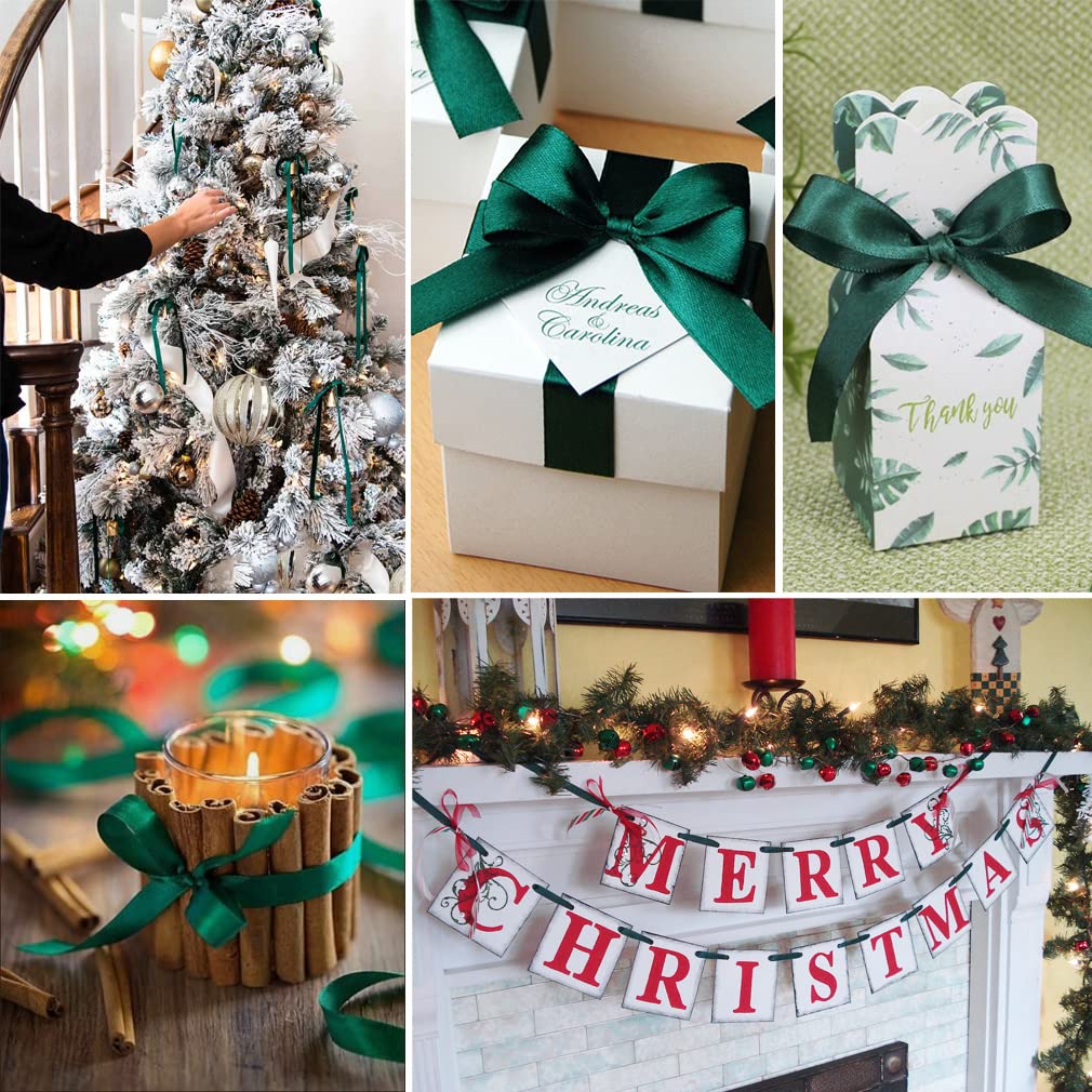 Kerstlint Set 25mm Breed - 2 Rollen (rood & Groen) | 45 Meter Satijnen Lint Voor Cadeauverpakking