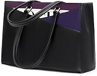 Vista 16 de LOVEVOOK Bolsa para laptop de 15.6 pulgadas para mujer, bolsa de mano impermeable de cuero, maletín para computadora para mujeres de negocios, bolsa