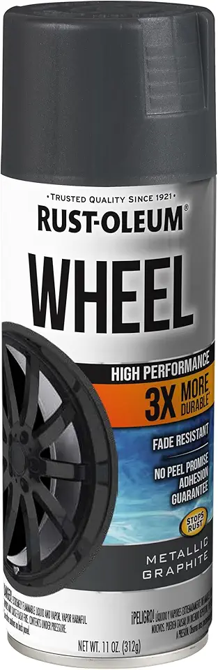 Rust-Oleum 366441 High Performance Wheel Spray Paint, 11 oz, Metallic Graphite
