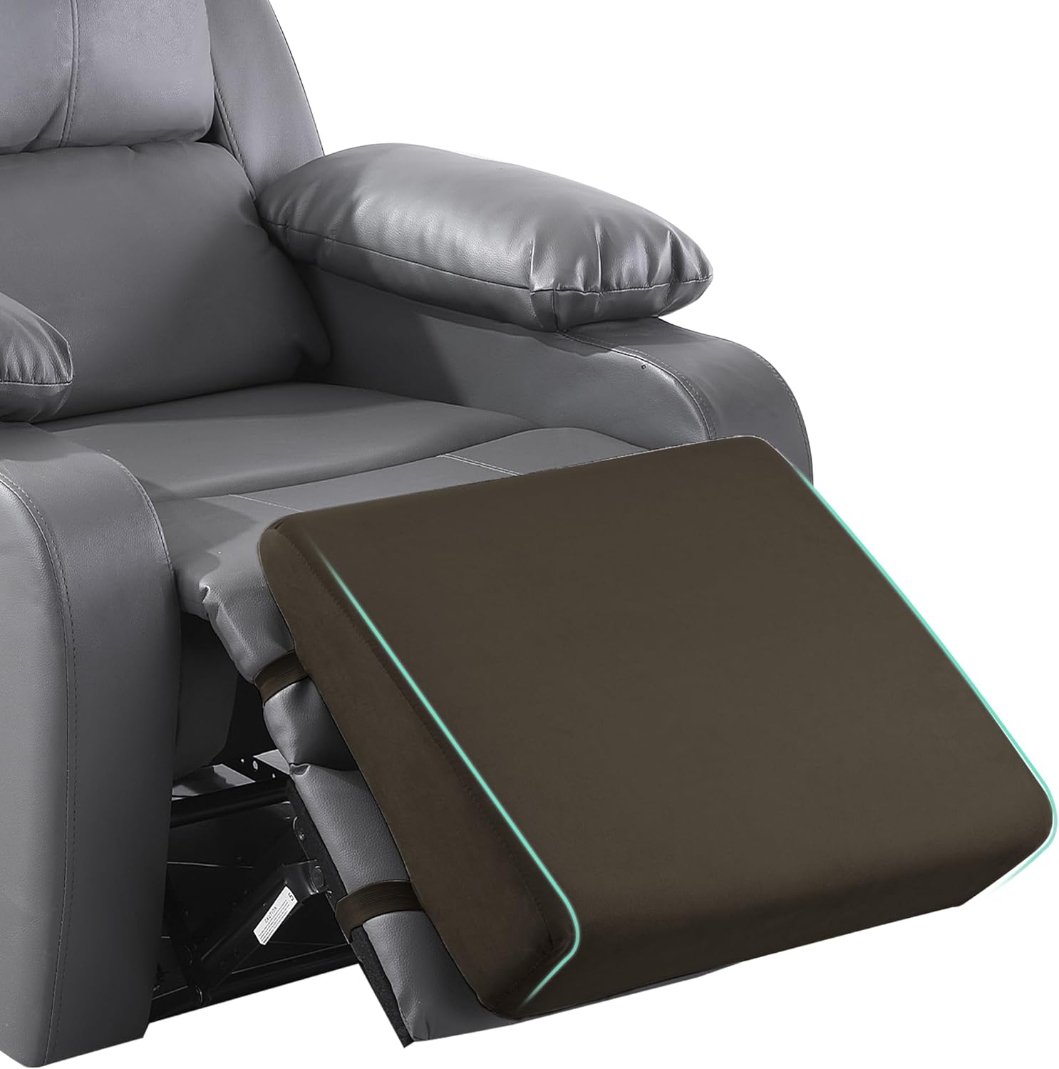 BALAPET Large Recliner Leg Pillow, Memory Foam Recliner Cushion Wedge Shape Recliner Footrest Extender,Leg?Back and Lumbar Support Pillow with Adjustable Elastic Straps(Coffee)