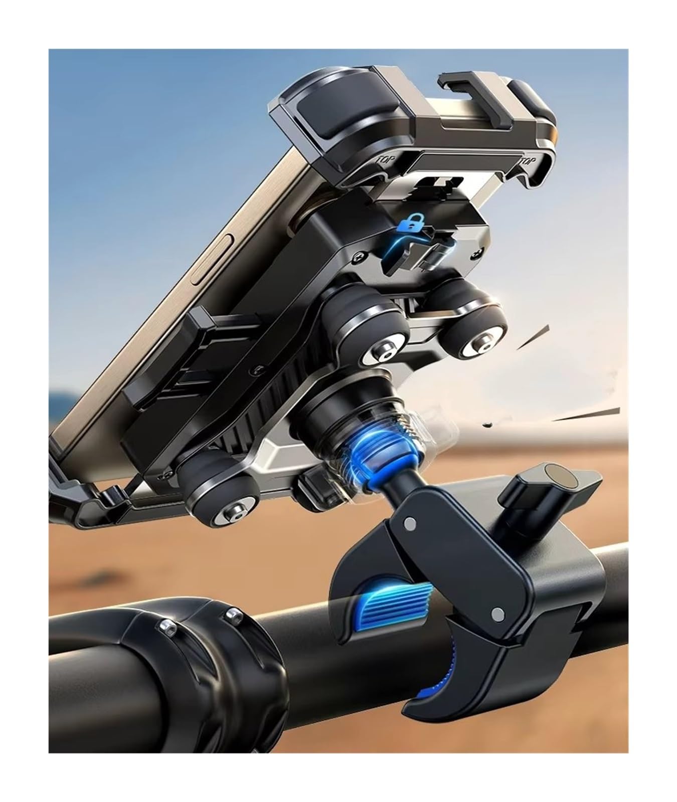 Staffa Navigazione GPS Supporto Per Telefono Da Moto Antivibrazione Manubrio Bici Per IPhone Per Telefoni 4,7-7" Supporto Gps Moto