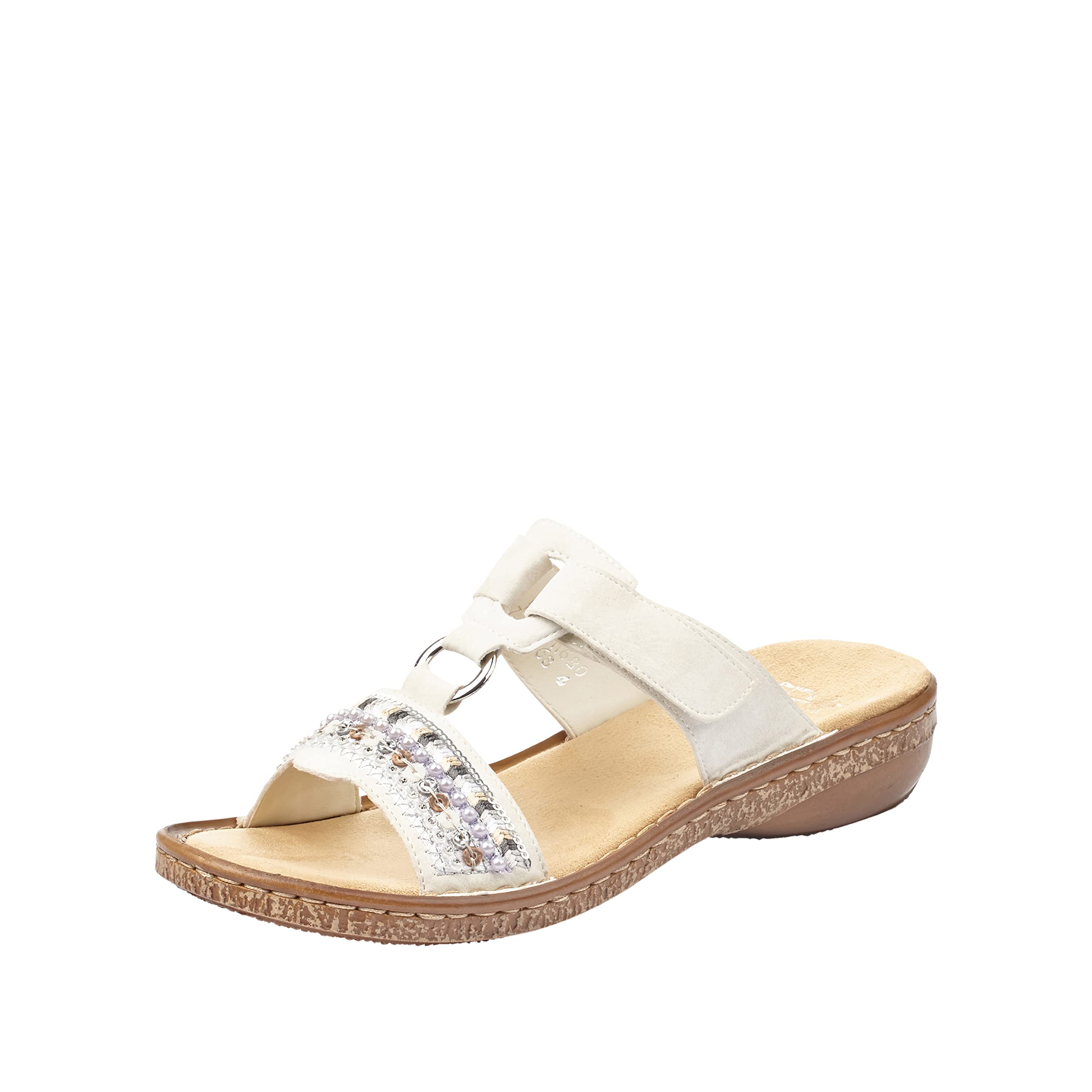 Rieker Ladies Mule Sandals 628M6-80 - White Synthetic - UK Size 6.5 - EU Size 40 - US Size 8.5