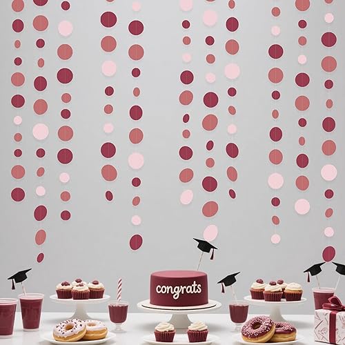 Miniatura 47 de Guirnalda de 46 pies de puntos circulares azul marino, negro y plateado, serpentina de lunares azul real y negro para cumpleaños, graduaciones