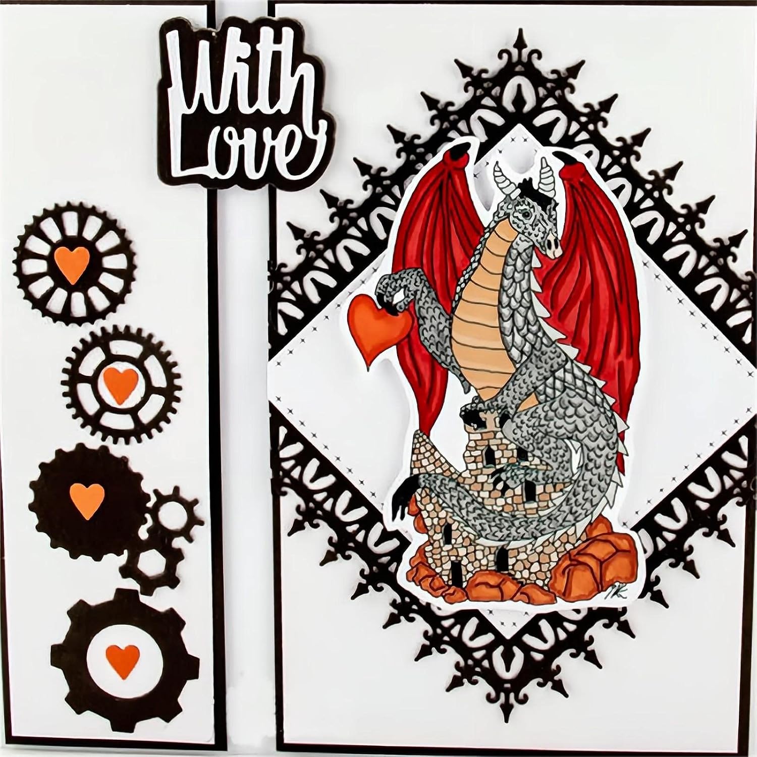 Briartw Romantic Sweet with Love Words Phrases Sentiments Cutting Dies for Card Making,Thinking of You, Just Because,with Love,Best Wishes,Embossing Scrapbooking Handcraft Decoration Cards