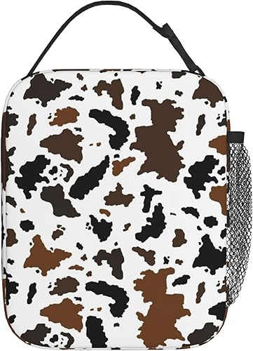 Miniatura 3 de Bolsa de almuerzo aislada con estampado de vaca, lonchera para el almuerzo, bolsa de almuerzo reutilizable, bolsa de comida al aire libre para