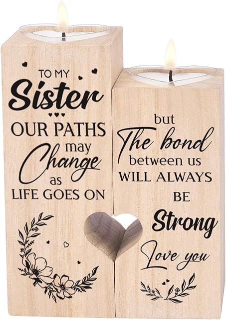 Double-sided printing - To My Sister, Sisters Candle Holder Gift,Personalized Candle Gifts for Women,sister birthday gifts from sister