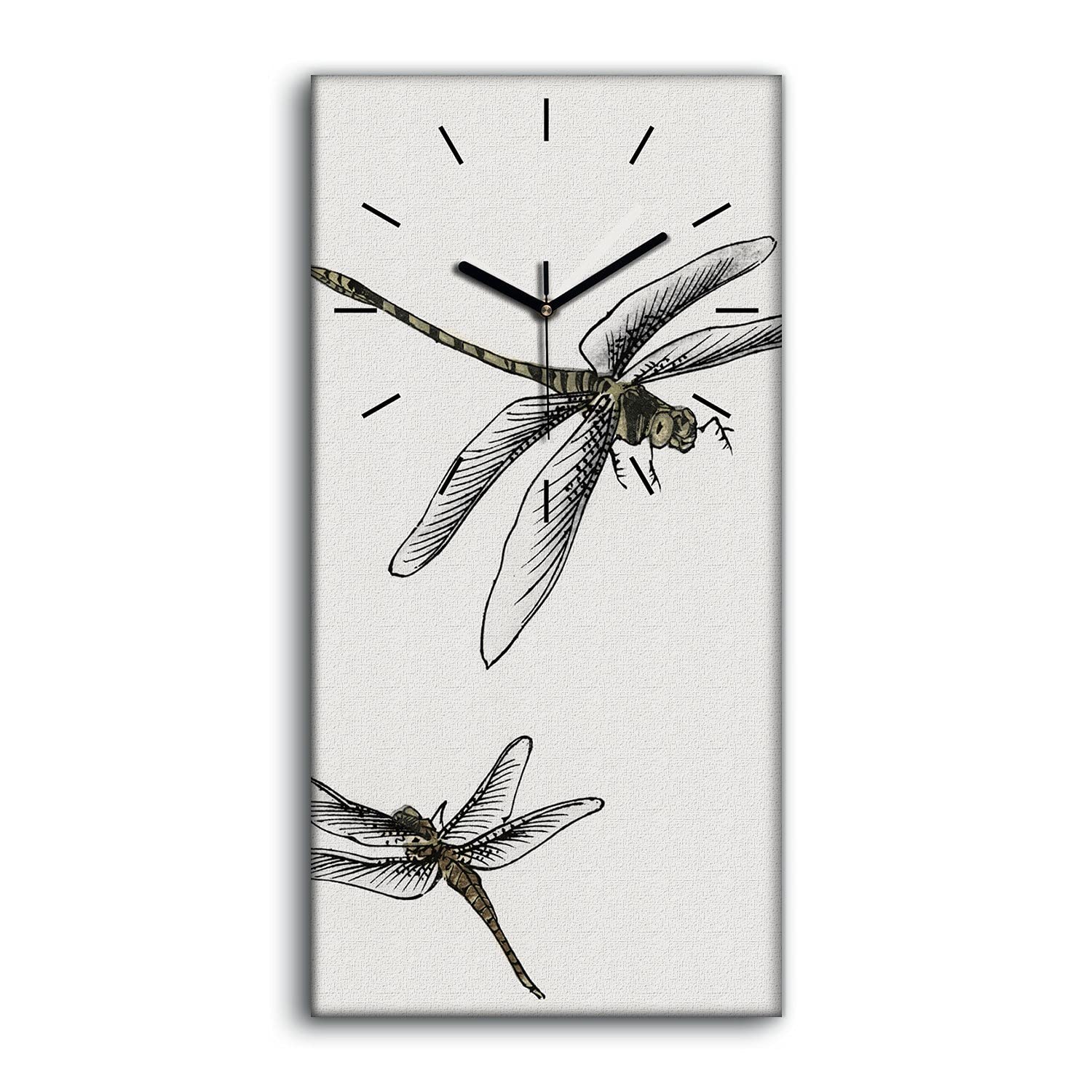 Horloge sur Toile Insectes Asiatiques 30x60cm Image Décoration Murale Salon