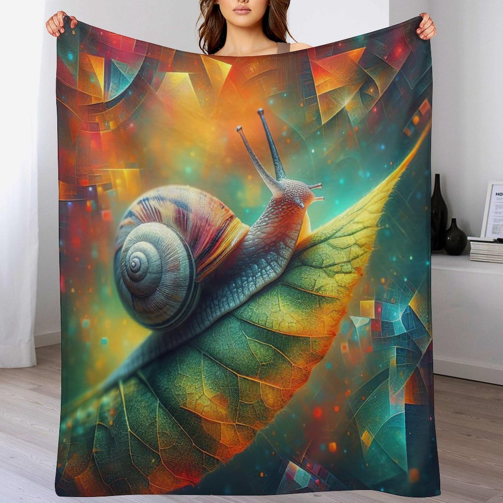 Couverture escargot mignon pour oublier le froid sur votre grand canapé
