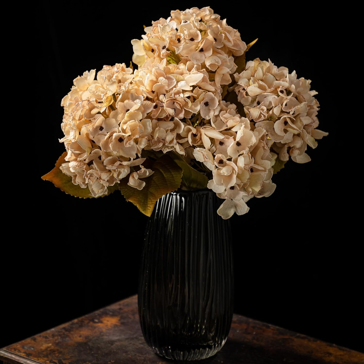 TOPIA Silk Fall Flowers Artificial Silk Dried Hydrangea Artificial Fall Flowers Dried Florals Bouquet Autumn Decorations for Office and Home (6 PCS) (Cream White) - Image 7