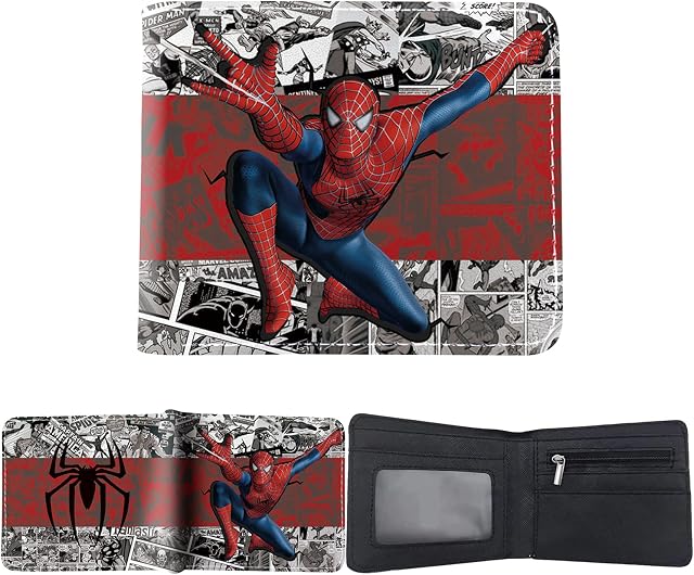 Childs Wallets,Boys Wallet,Kids Wallets,Wallet Kids Boys,Kids Leather Wallet,Cartoon Hero Wallet,Boys Money Purse,Boys Wallet Coin Purse,Bifold Short Wallet,Birthday Gift for Fans Boys Girls, Black