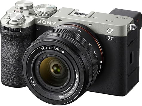 Sony Alpha 7C II Mirrorless Full-Frame Interchangeable Lens Camera - Silver with 28-60mm Lens (ILCE-7CM2L/S) + 64GB Card + Filter Kit + Bag + Card Reader + Flex Tripod + Cleaning Kit