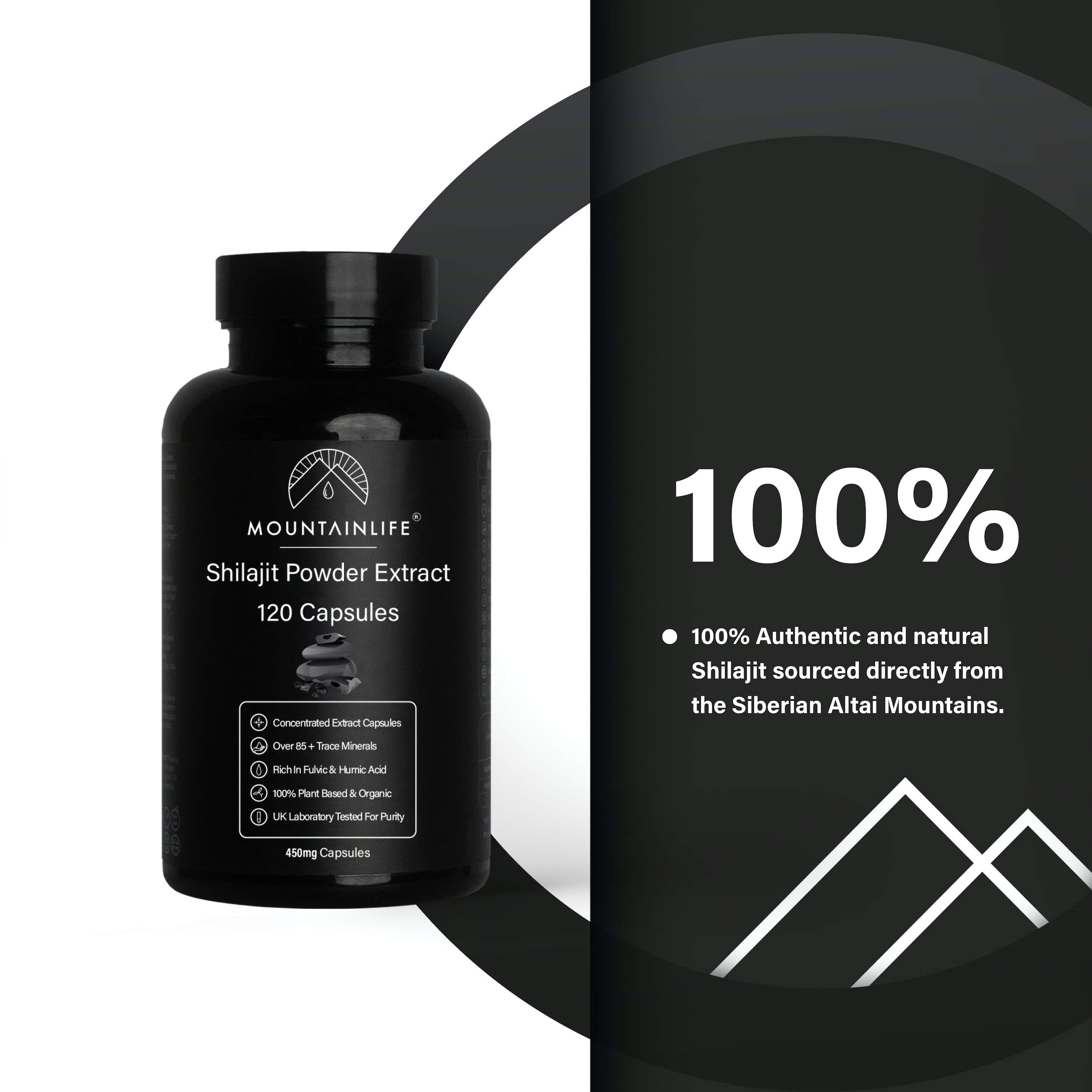 Mountainlife Natural Shilajit Capsules UK Lab Tested 120 Extract