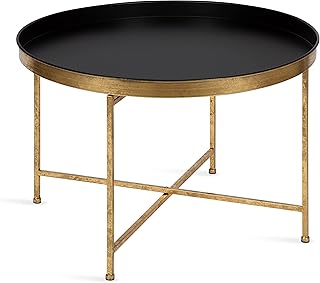 Kate and Laurel Celia Modern Round Coffee Table; 28 x 28 x 19; Black and...