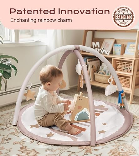 Miniatura 3 de little dove Tapete de juego para gimnasio y bebés diseño de arco iris para recién nacidos basado en etapas actividades de desarrollo para bebés y