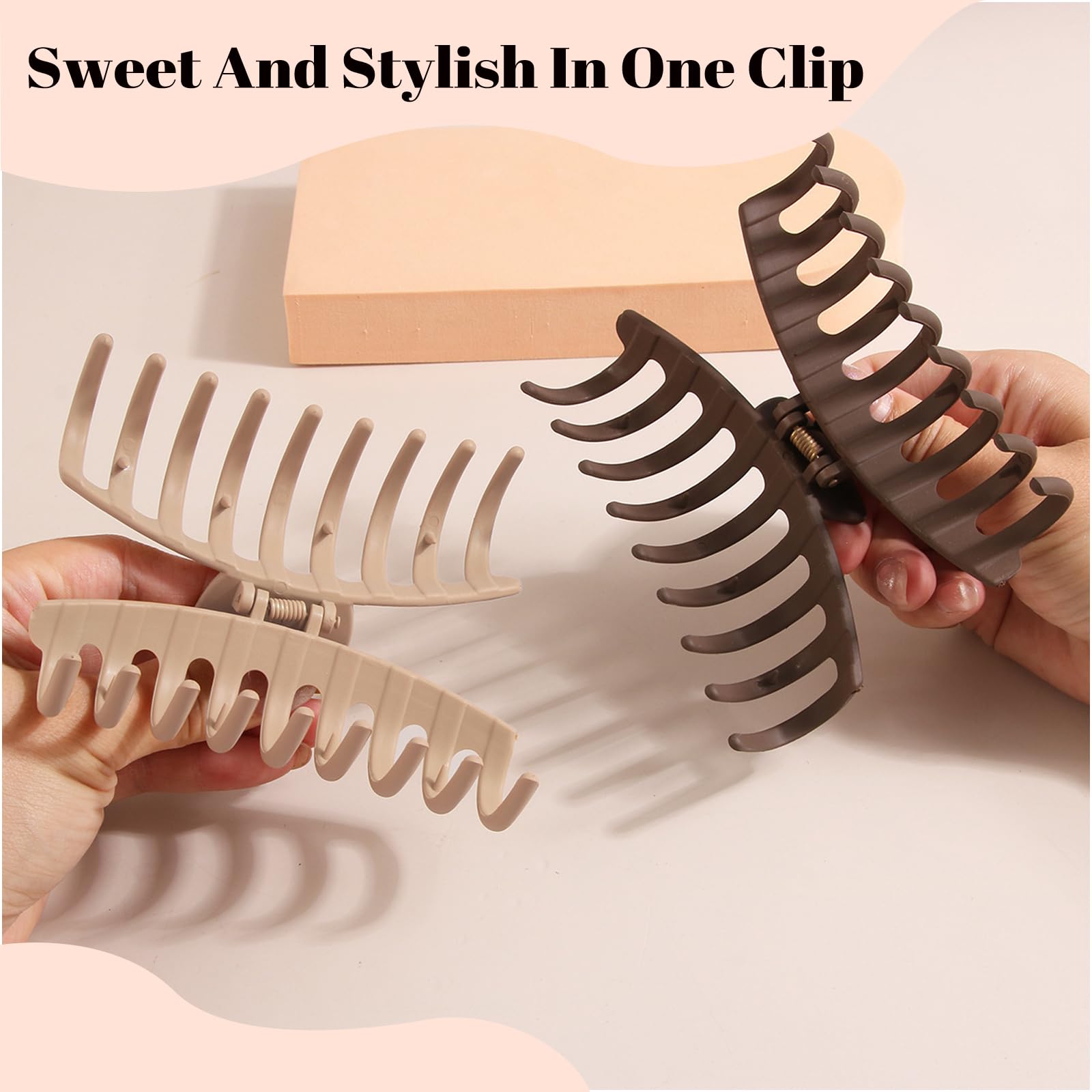 VivaSmile 8 PCS Hair Clips for Women Large Hair Claw Clips, 4.3 Inch Matte Strong Hold Clips - Image 4