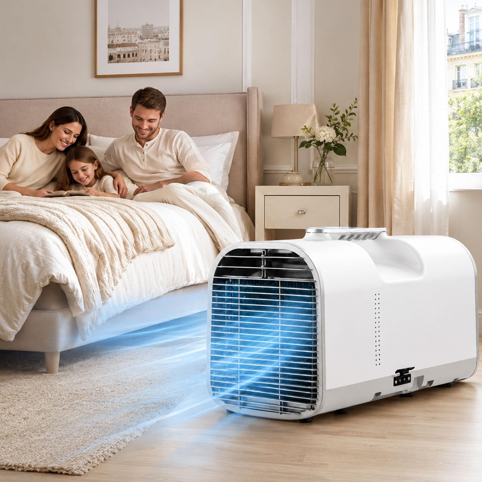 4-In-1 Camping-Klimagerät, Tragbare Klimaanlage, Mobiler Klimagerät, Professioneller Luftkühler Für Hütte Und Büro, 4 Modi: Kühlen/Ventilieren/Entfeuchten/Schlafen, Für Reisen 1300W