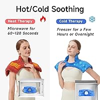 Vista 6 de Almohadillas térmicas para microondas, almohadilla térmica para microondas para cuello y hombros, envoltura térmica para el cuello, calentador