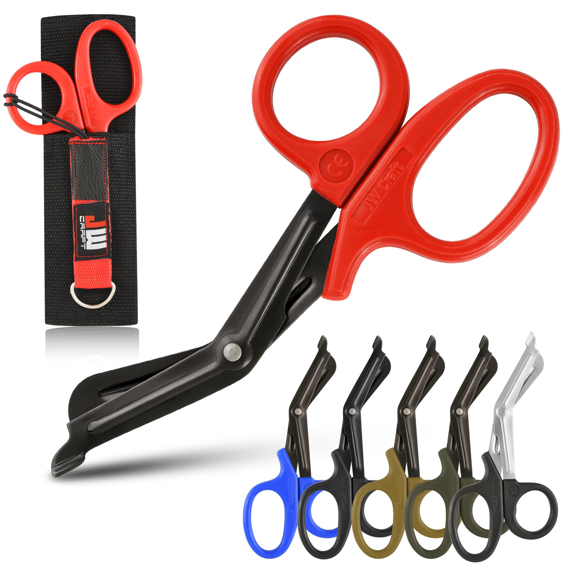 Value Pack Medical Trauma Shears with Holster - 7.5'' Premium Bandage Scissors Stainless Steel Blade with Non-Stick Plasma Coating - Surgical Scissors for Nurses, Doctors, EMT, First Aid Essentials
