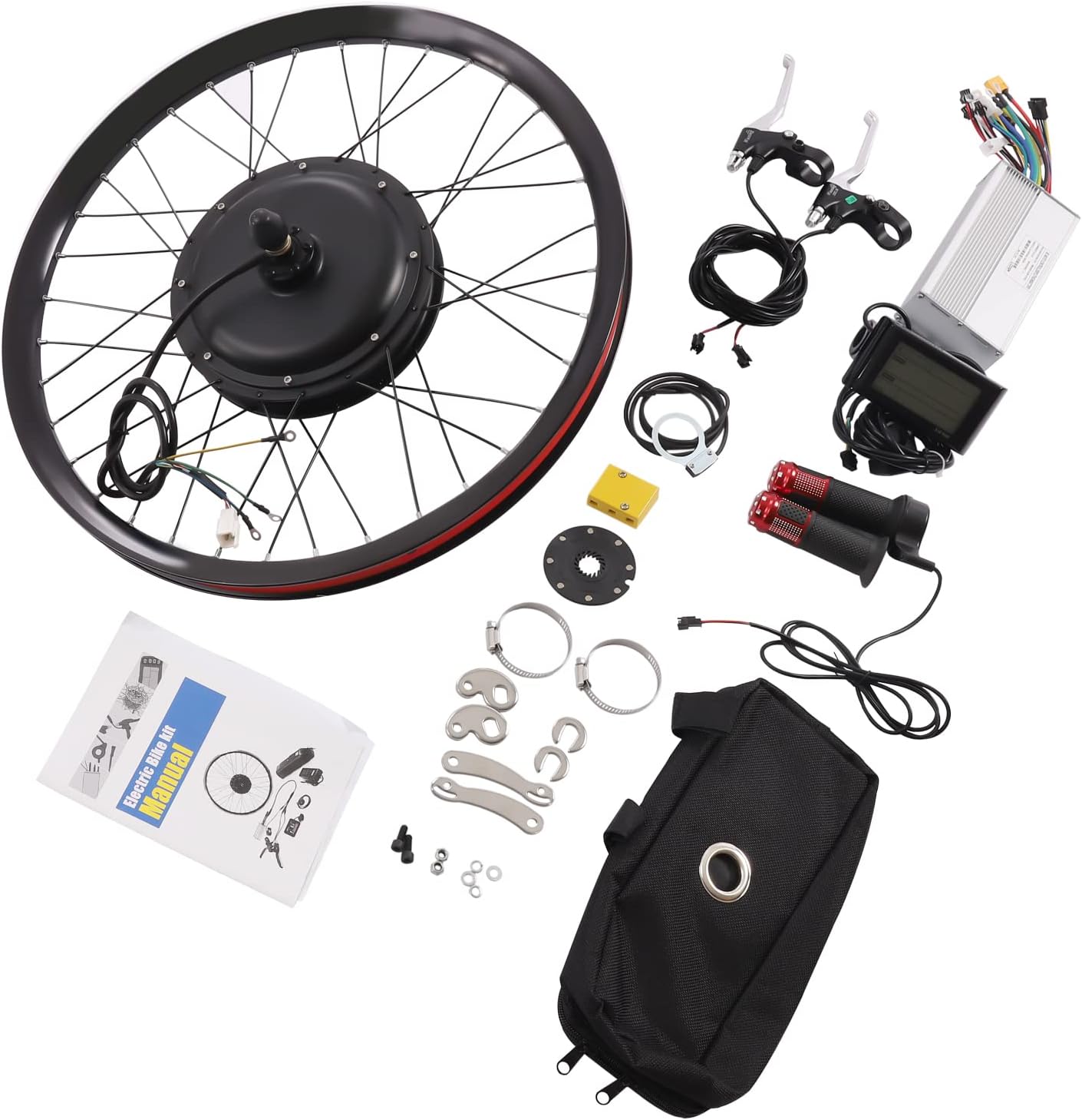 Electric Bicycle Conversion Kit, 72v 2000w Rear Wheel Motor with Mutifunction LCD Display, 9-Speed Electric Bike Hub Motor Conversion Kit for 27.5" E-Bike(560rpm)
