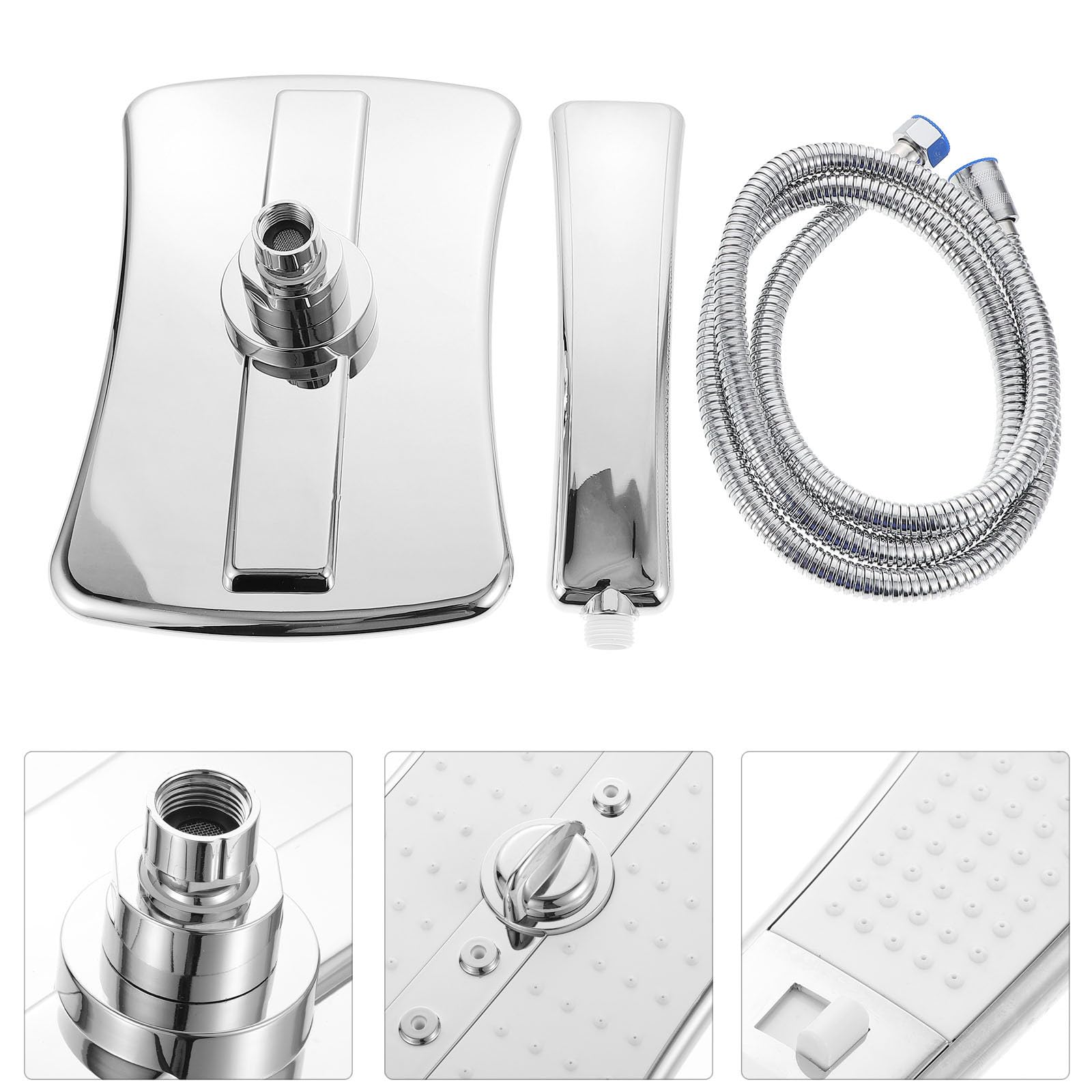 Cabezal de Ducha, 5 Metros ABS Plata para Baño
