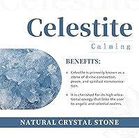 Vista 2 de Rockcloud Cristal curativo mineral celestita azul natural crudo geoda irregular para decoración del hogar, espécimen de 0.70 a 0.99 libras