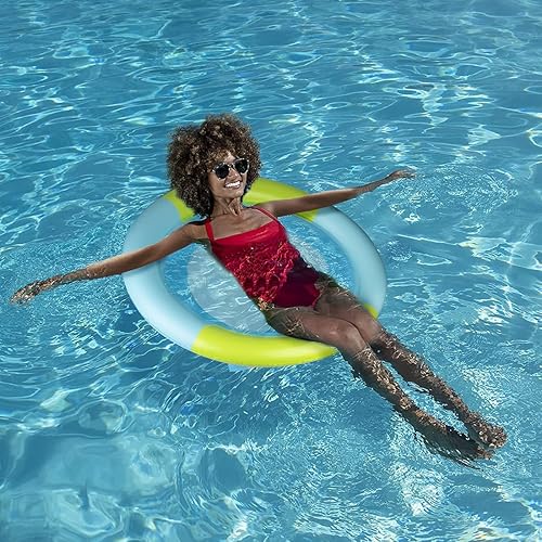 Miniatura 6 de Flotadores de piscina para adultos, hamaca inflable de agua de manantial con malla inferior, tumbona portátil para piscina, playa y lago