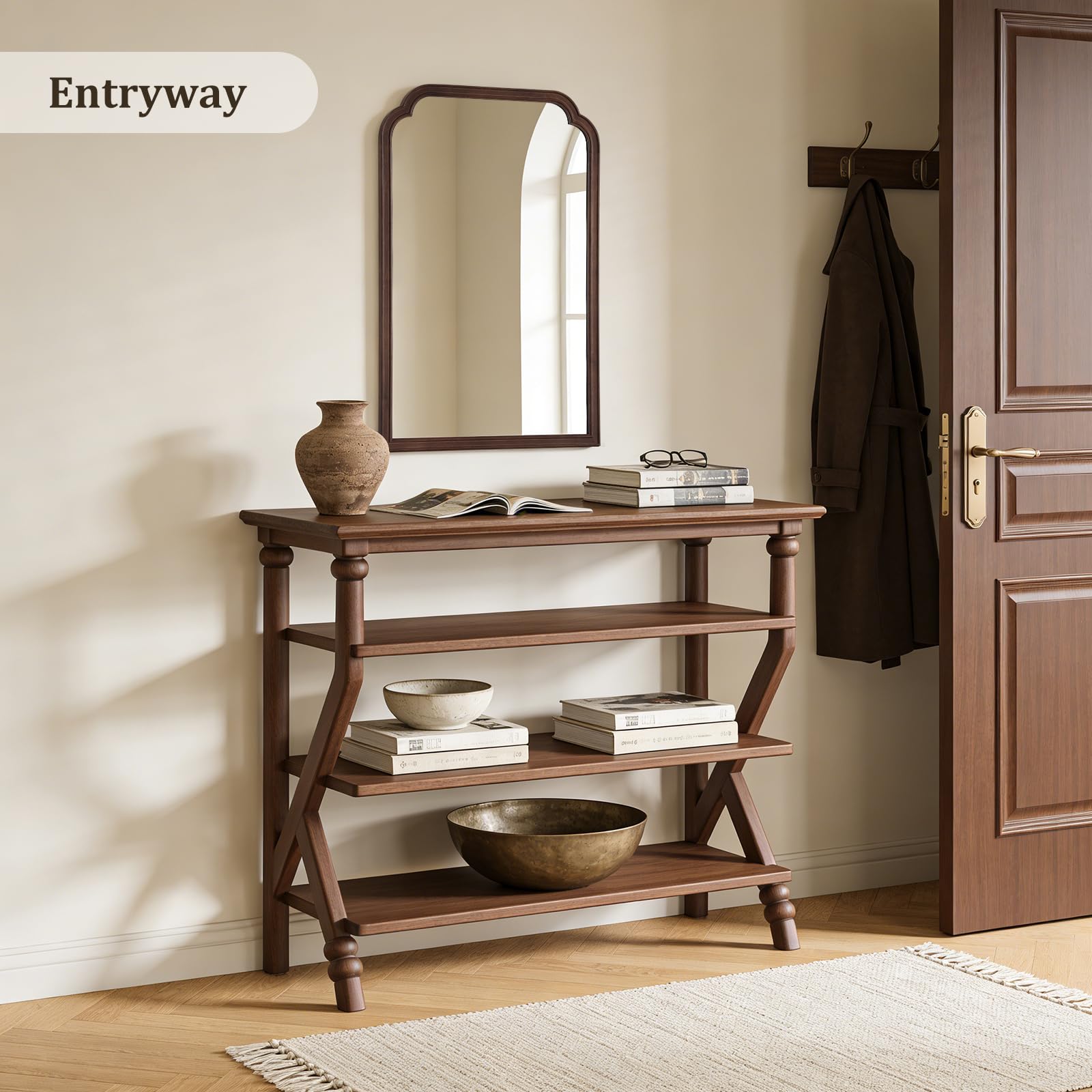 Amazon.com: WallBeyond Wooden Framed Wall Mirror, Natural Wood