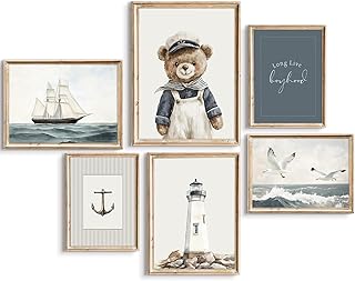 Teddy Bear Nursery Wall Art Baby Boys Room Canvas Poster Vintage Nursery...