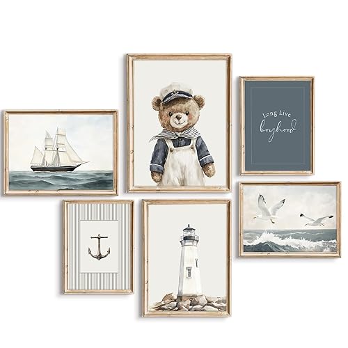 Teddy Bear Nursery Wall Art Baby Boys Room Canvas Poster