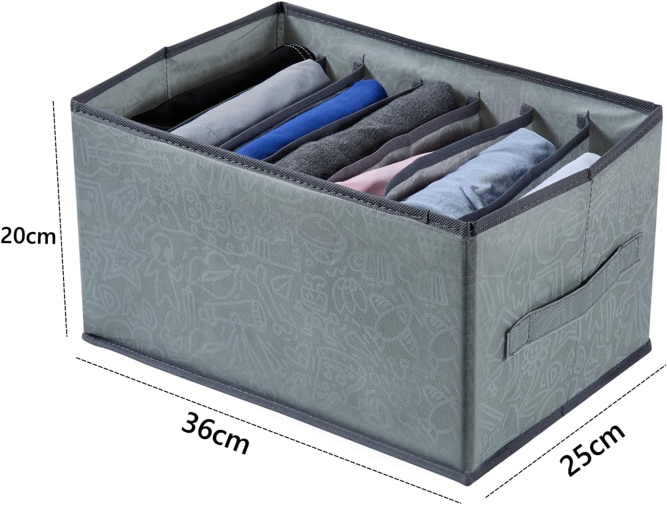 Mangata Faltbarer Schrank-Organizer – 7 Fächer, Mit Griff, Aus Vlies & Pappe Verstärkt, 2 Stück – Für Kleidung & Accessoires