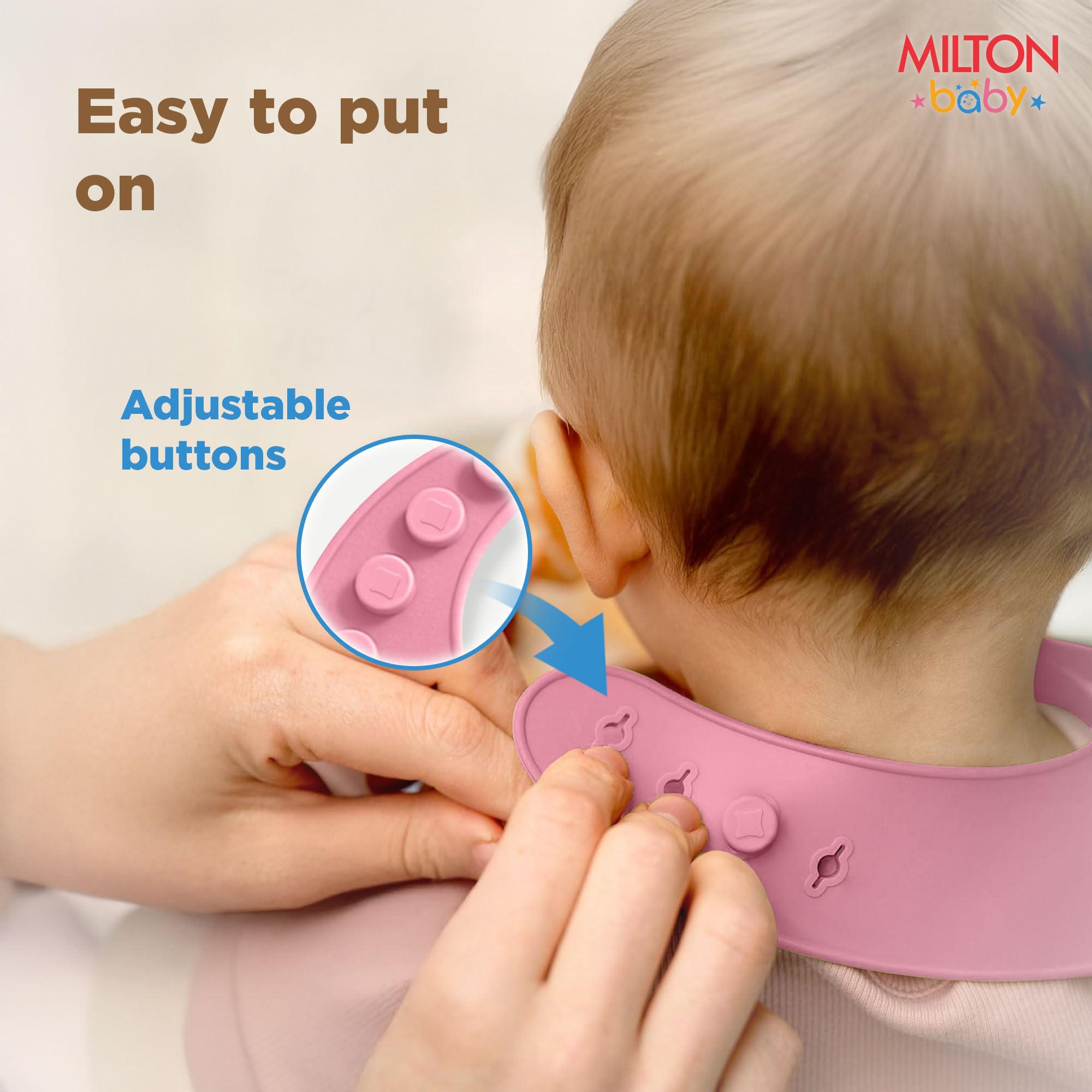Milton Baby Silicone Feeding Set of 6 I Strong Suction Base with Release Tab I 100% Food Grade-BPA Free I Flat Base Tumbler I No Mess I Adjustable Fit Bib I Soft Spoon I Pink 2