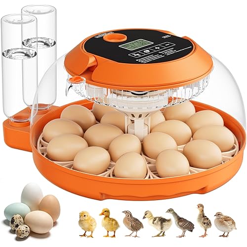 18 Egg Incubators for Hatching Eggs, Egg Incubator with Automatic Egg Turning and Humidity Control, Incubators for Hatching Chicken Ducks Quail Goose Pigeon