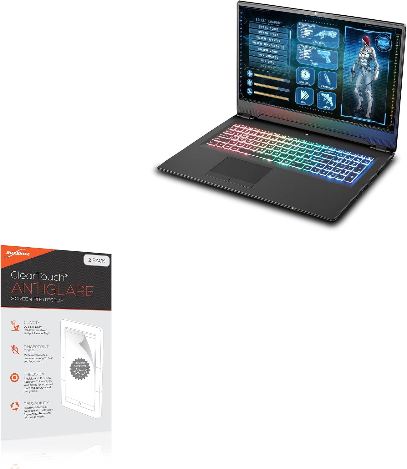 BoxWave Screen Protector Compatible with Sager NP8978 - ClearTouch Anti-Glare (2-Pack), Anti-Fingerprint Matte Film Skin