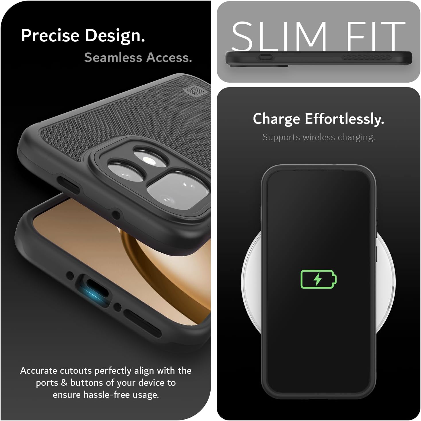 TUDIA MergeGrip [Magsafe Compatible] for OnePlus 15 5G Case (2025) - [Military Grade Drop Tested] Dual Layer Shockproof Slim Rugged Heavy Duty Tough Protective Phone Case Cover - Black